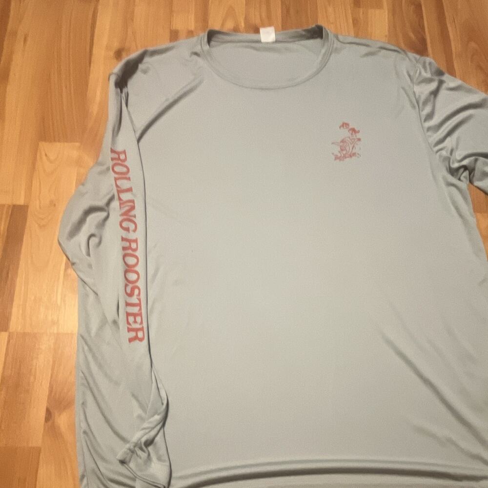 Sport-Tek Men’s 2XL Gray Lightweight Polyester Crewneck Long Sleeve Fish Tee